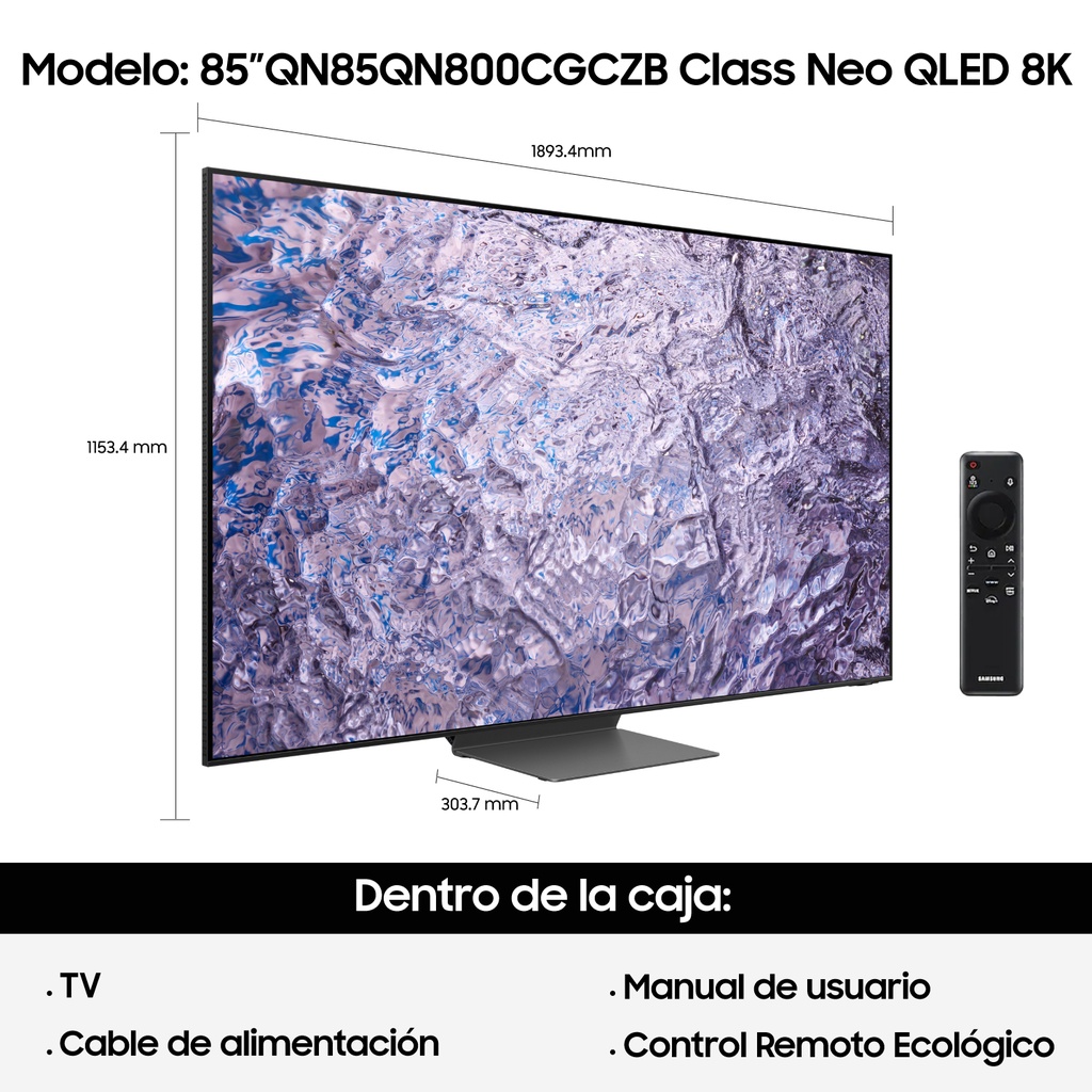 Smart TV Samsung 85" QLED 8K Serie QN800C